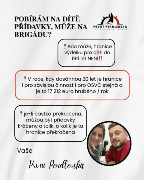 Přídavky a přivýdělek dítěte